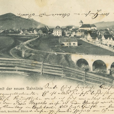 Neubau der Bahnstrecke, 1904. Vergrösserte Ansicht