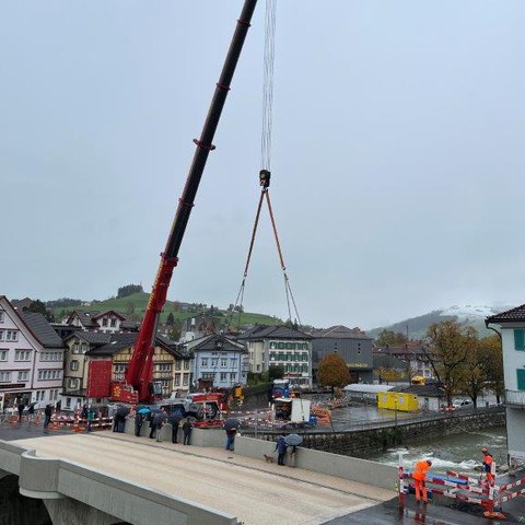 Baustelle - Brücke St.Anna. Vergrösserte Ansicht